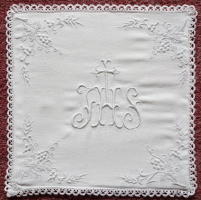 White Embroidered Chalice Pall